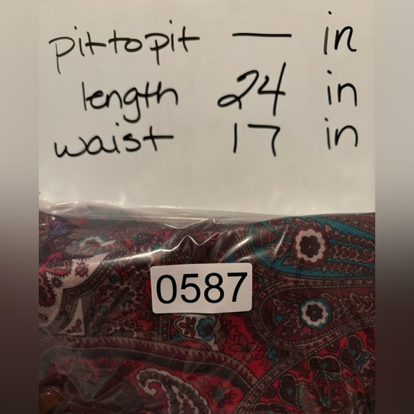 Talbots Red Paisley Button Accent Straight Career Office Skirt Sz 10 0587 - Picture 6 of 6